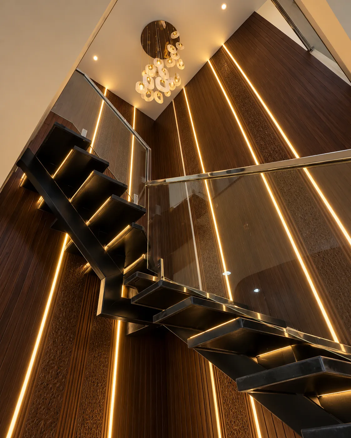 Floating staircase detail, an example of SJ Infra's finish quality